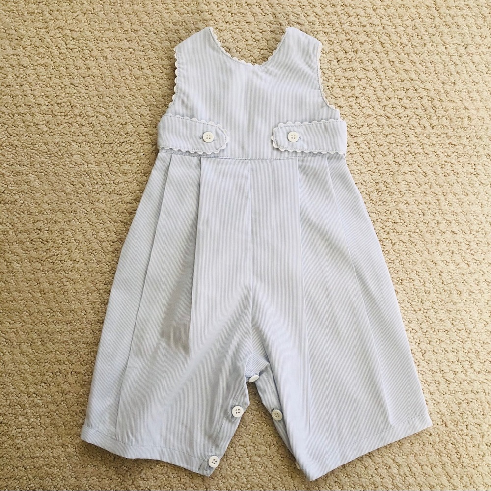 Teresa Alecrim Seersucker Romper | 3-6 Mos